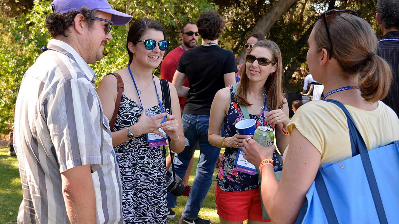 Alumni talking at Alumni Weekend 2015 at Pomona College