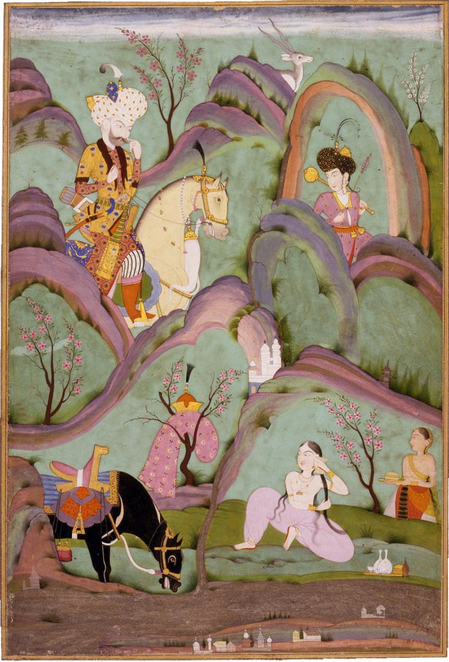 Khusraw Beholding Shirin Bathing, India, Deccan, Hyderabad, c. 1720-1740. The David Collection, Copenhagen, Denmark.