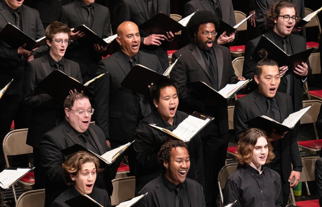 Pomona College Choir 2023 men from joint spring concert