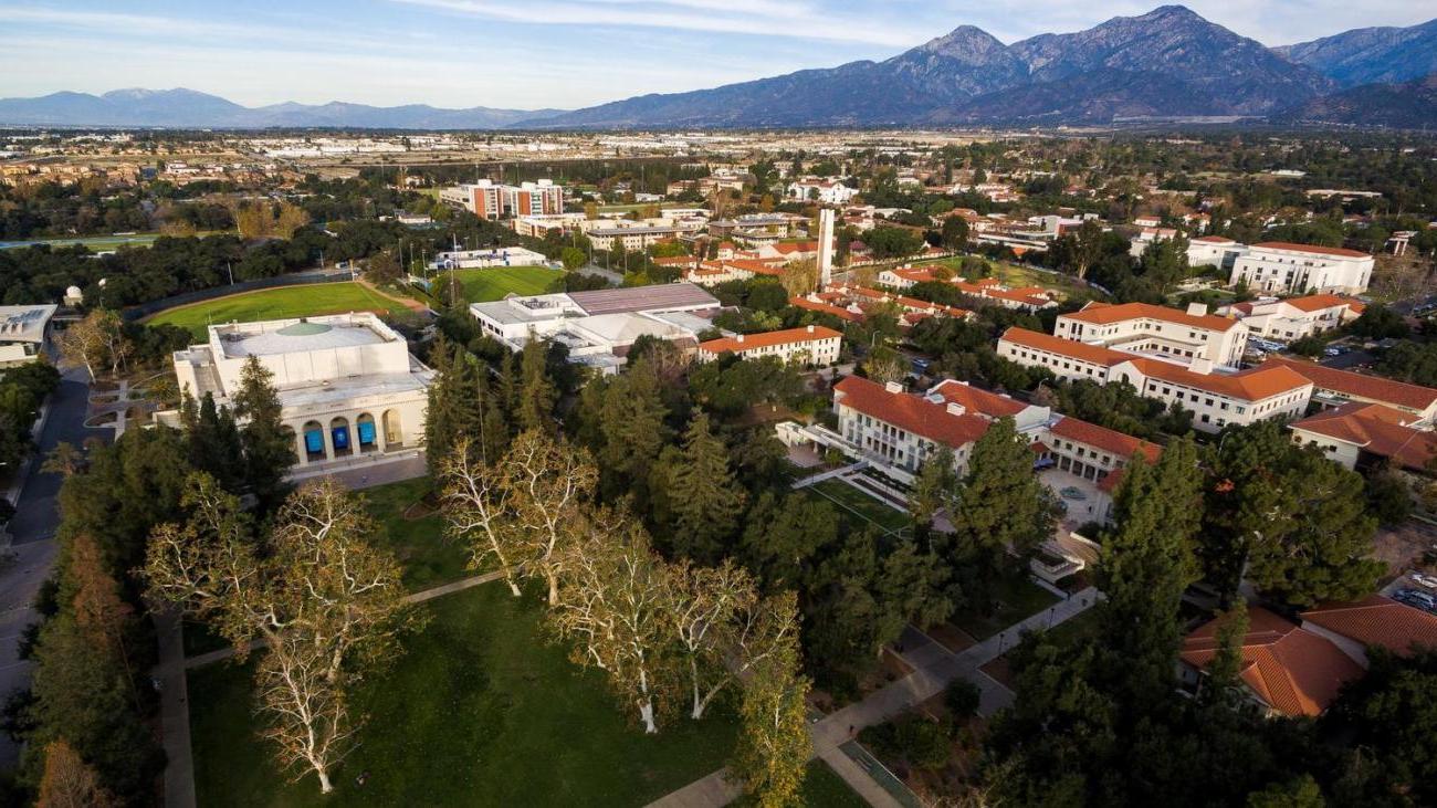 Aerial photo of Pomona College campus